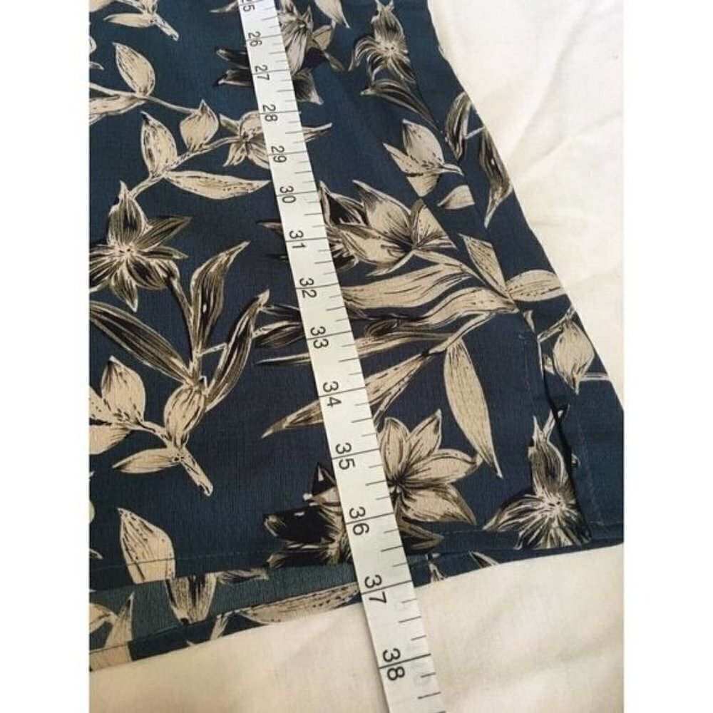 Love Sadie Dress Size XL Teal Floral Long Sleeve Elastic Wrist Lined - Picture 8 of 12